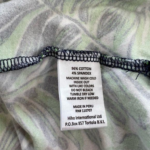 HIHO Tortola BVI Palm Leaf Cap Sleeve Cotton Mini Dress, Green/Blue, S - Picture 5 of 6